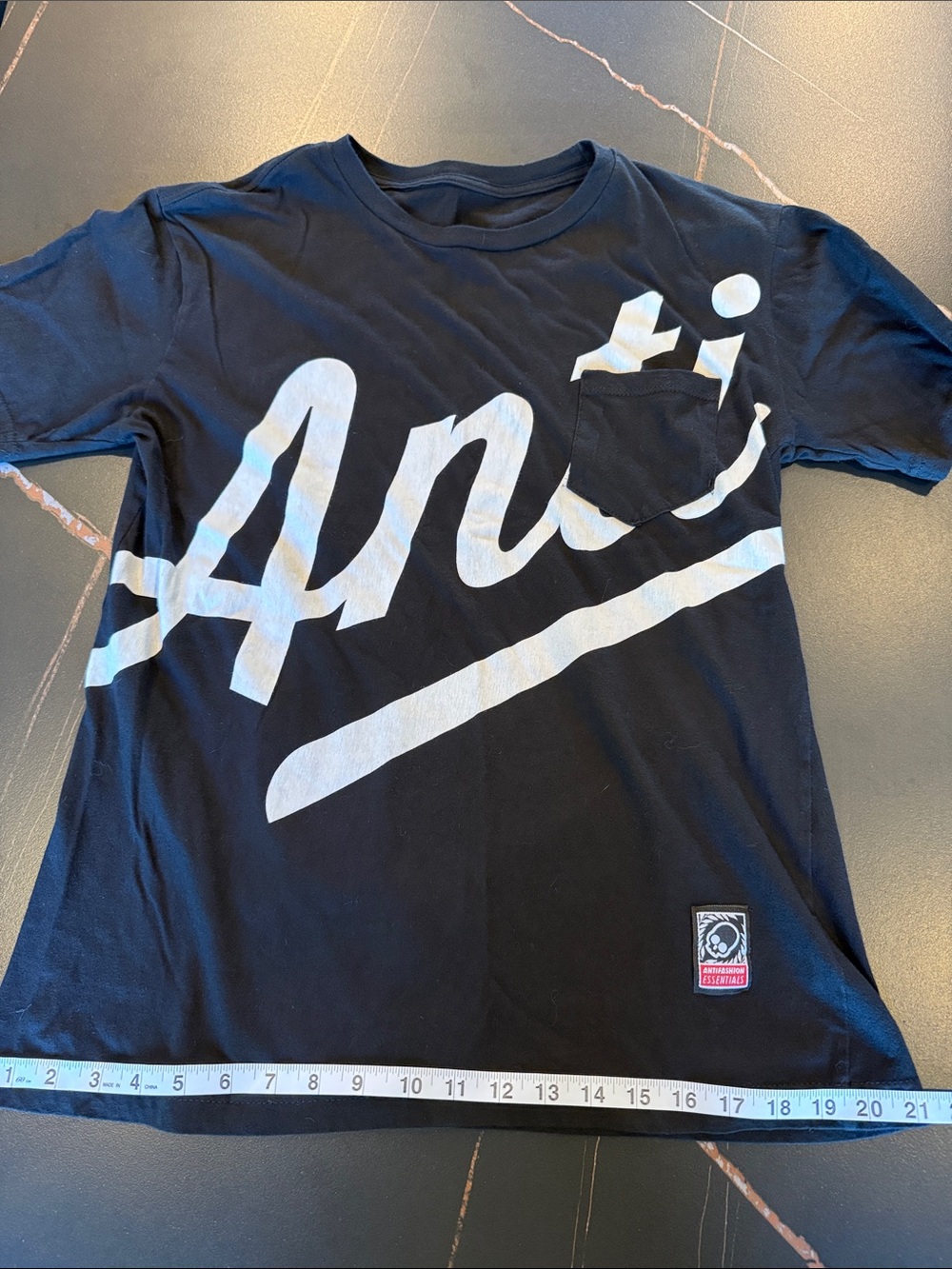 Anti fashion Black Graphic Pocket Tee - Unbranded